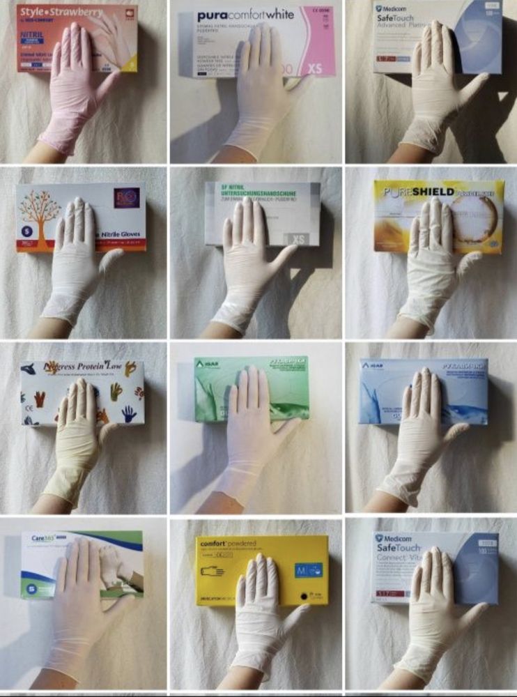 Рукавиці латексні нітрілові вінілові перчатки Nitrylex Medicom mercato