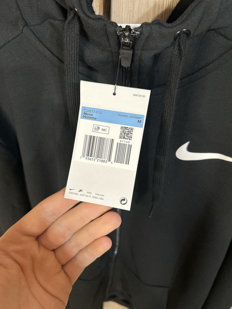 Зіп-худі Nike Dri-Fit Mens Full-Zip Training Hoodie Black CJ4317-010