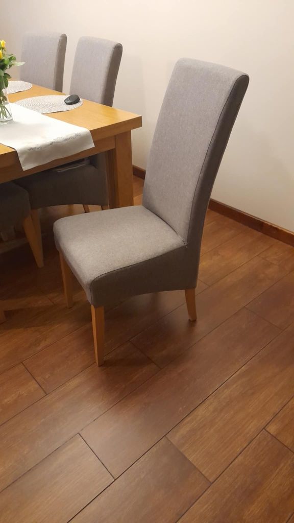 Krzesła do stołu 6 szt szare materiałowe
