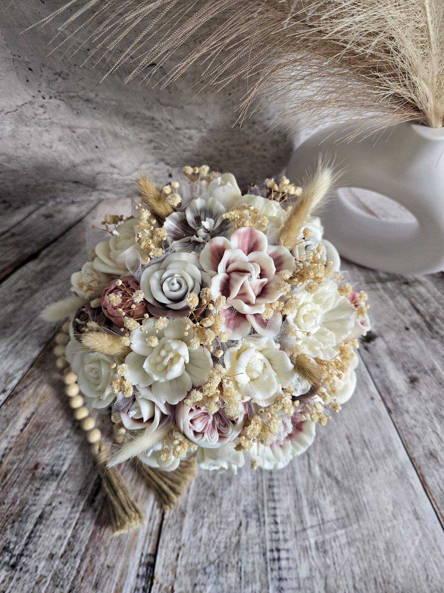 Flowerbox candlebox bukiet z wosku