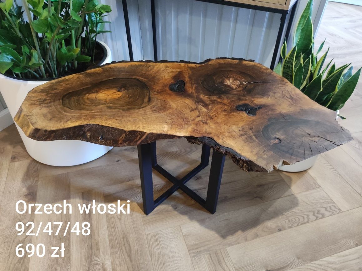 Stolik kawowy z dewna ! Stolik z plastra drewna! Stolik loft! Stół lof