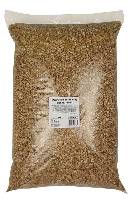 WERMIKULIT ogrodowy średni 10l utrzymuje wilgoć dodatek do podłoża