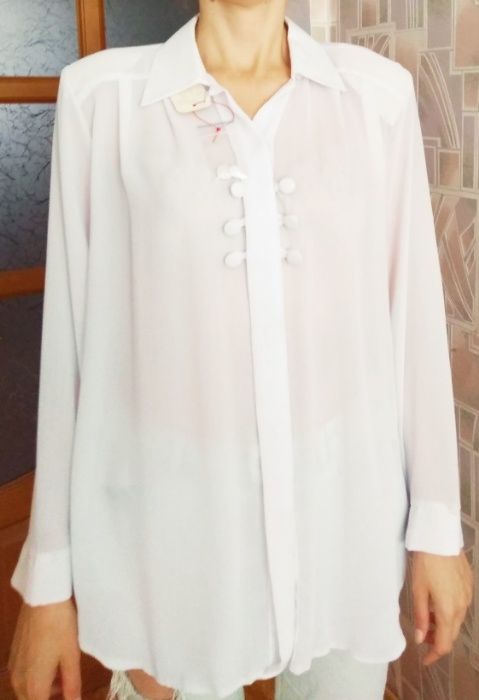 Белая женская блуза Elegant в стиле 90-х