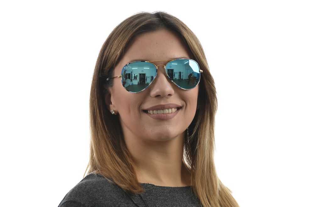 Сонцезахисні окуляри Ray Ban 3026haki-blue захист UV400 + футляр