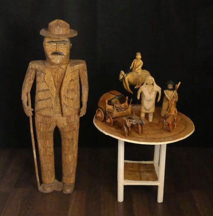 Arte popular em fósforos e madeira