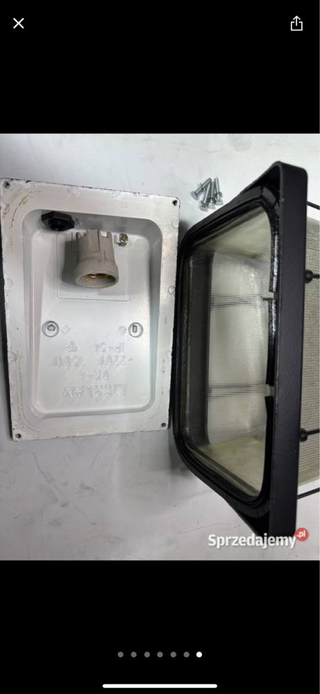 Lampa czarna odrestaurowana Firmy Polam Wilkasy typ OK  4 150W 250V