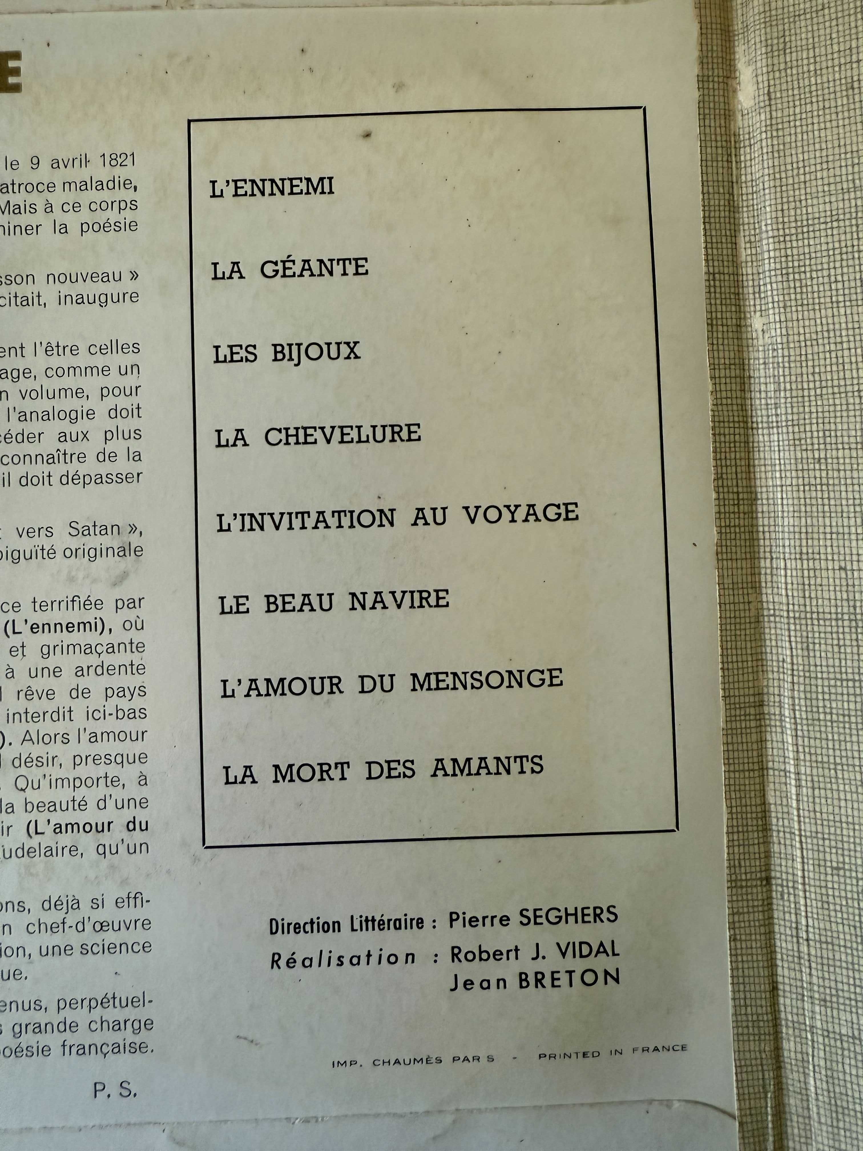 Charles Baudelaire dit par Jean Desailly – Poètes D'Aujourd'hui