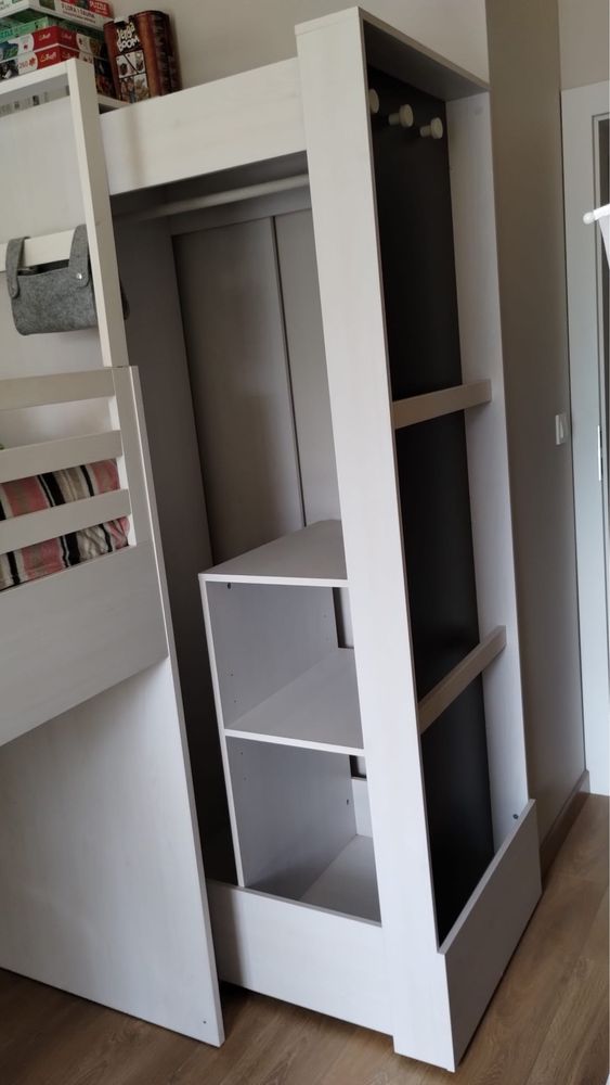 Meble młodzieżowe, zestaw Nest Vox, łóżko pietrowe, komoda, szafa
