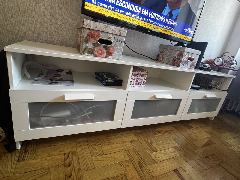 BRIMNES Móvel TV, branco, 180x41x53 cm
