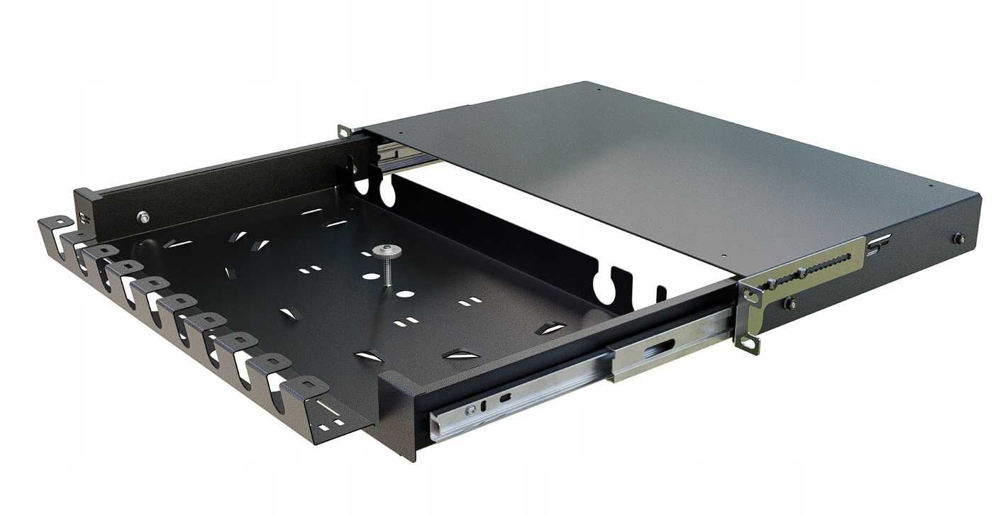 Przełącznica Szuflada Zapasu Kabla Patchcord do Szaf RACK 19" 1U