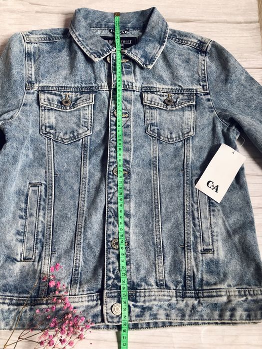 Kurtka jeansowa jasna denim C&A Regular fit, klasyczna r. 158 XS