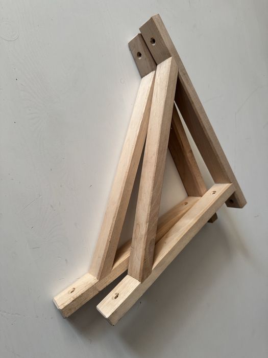 Drewniane nowe wsporniki do półek ściennych brązowe beżowe IKEA