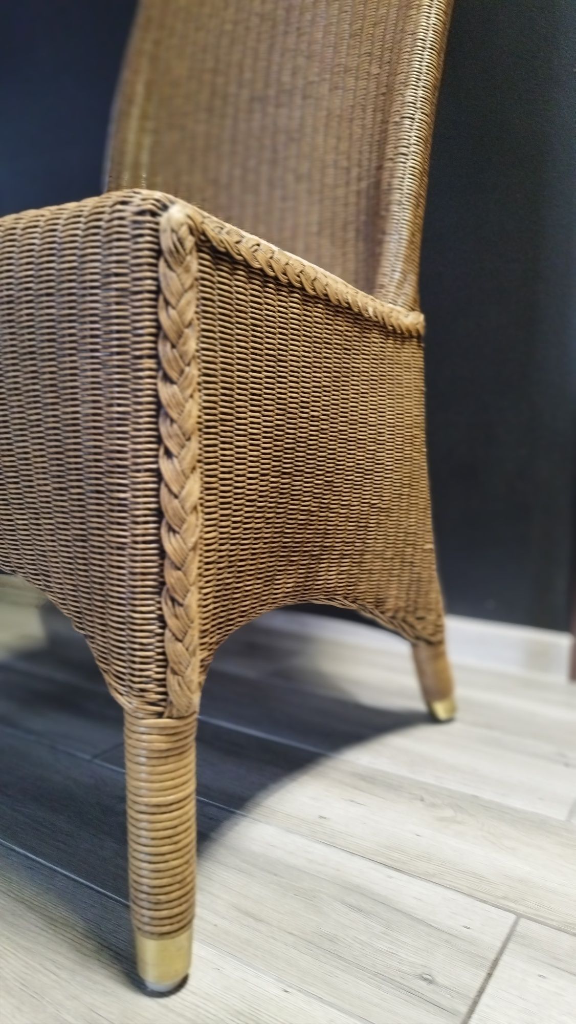 4szt Lloyd Loom Neptun krzesła do jadalni design słomka rattan wiklina