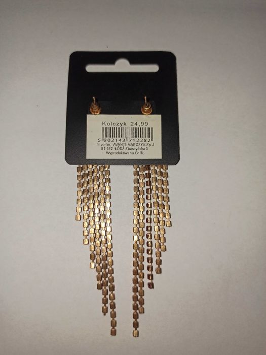 Różowe kolczyki wiszące NOWE