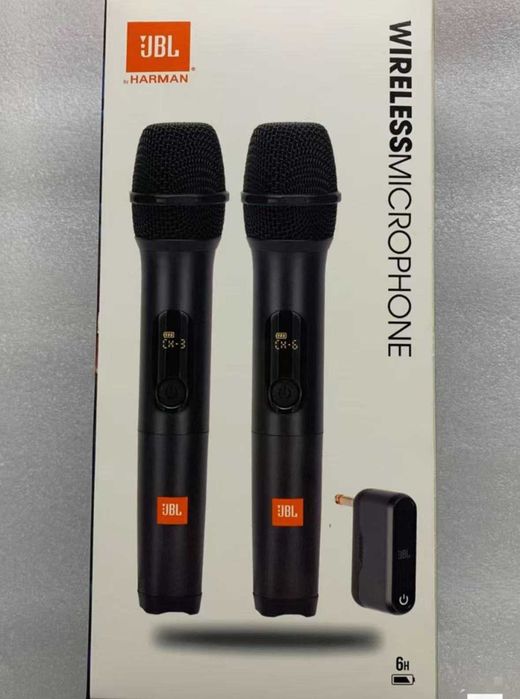 Dwa mikrofony bezprzewodowe Bluetooth JBL