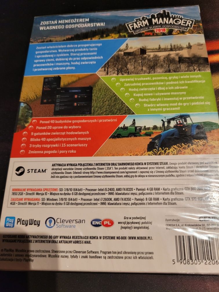 Gra Farm Manager 2018 na PC. Płyta, nieotwarte