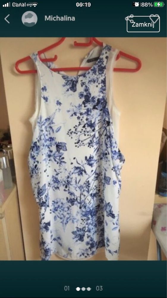 Zara dwuwarstwowa zwiewna sukienka XS/S