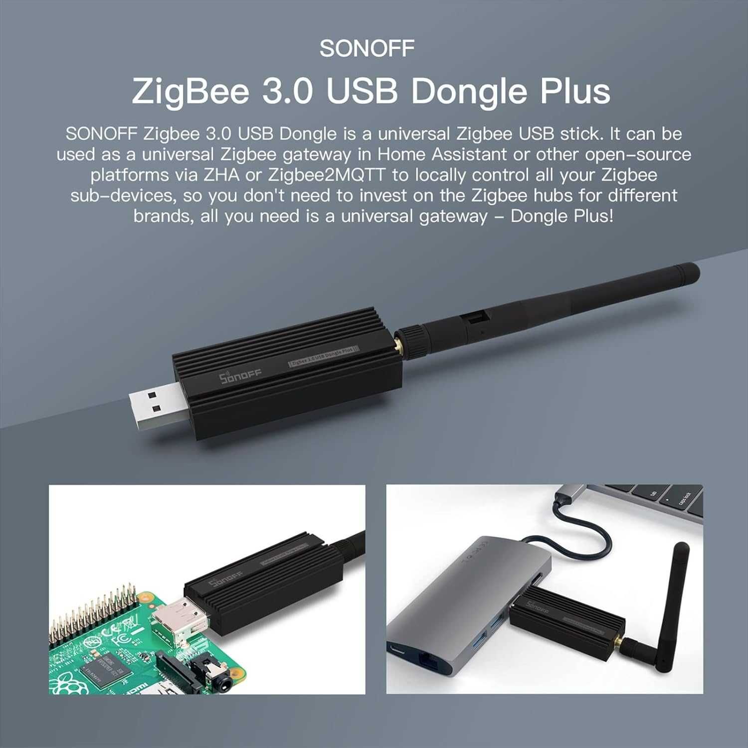 SONOFF Dongle USB Zigbee plus 3.0 SMA interfejs anteny zewnętrznej