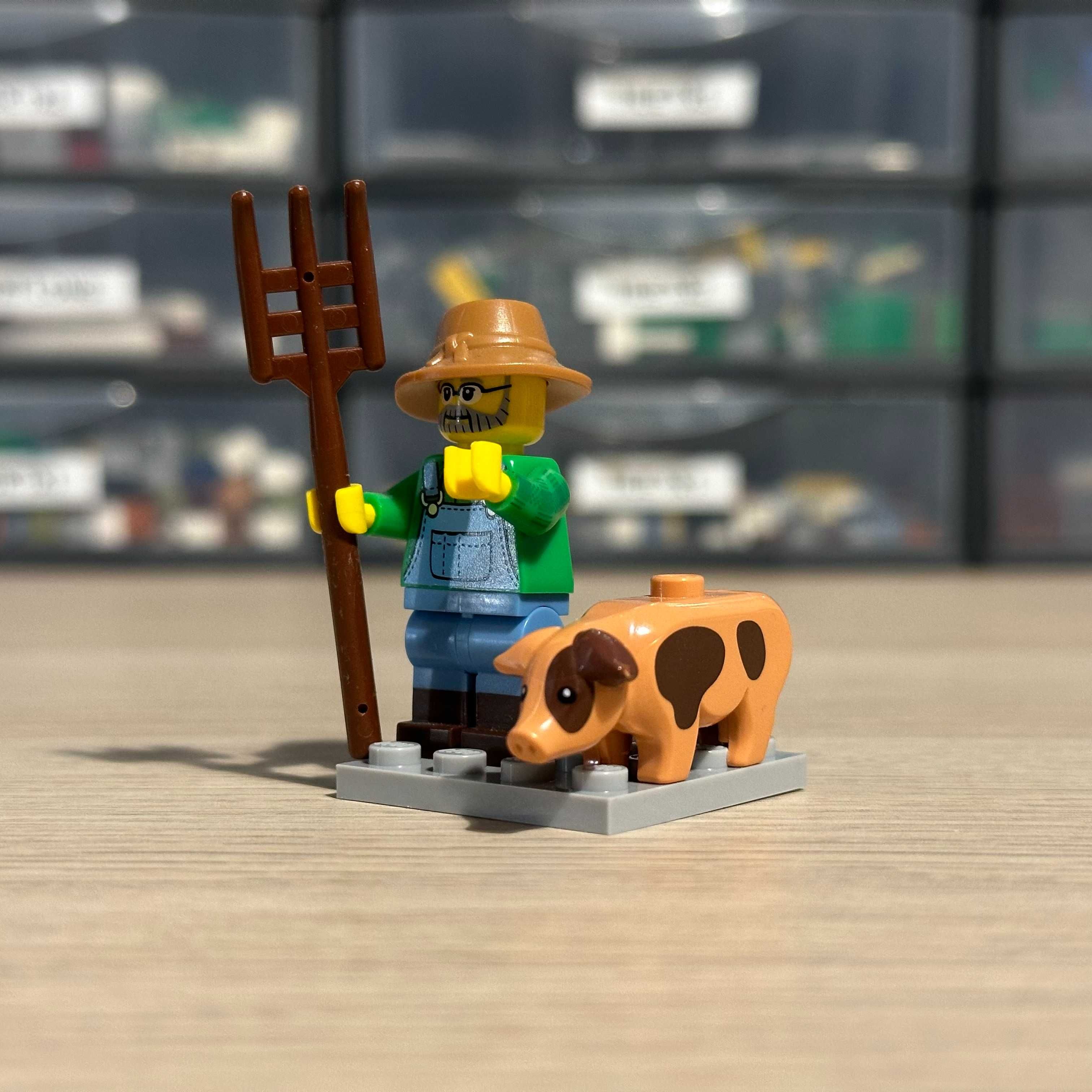 Lego Minifigures 71011 Series 15 CMF col15-1 Farmer ze świnia