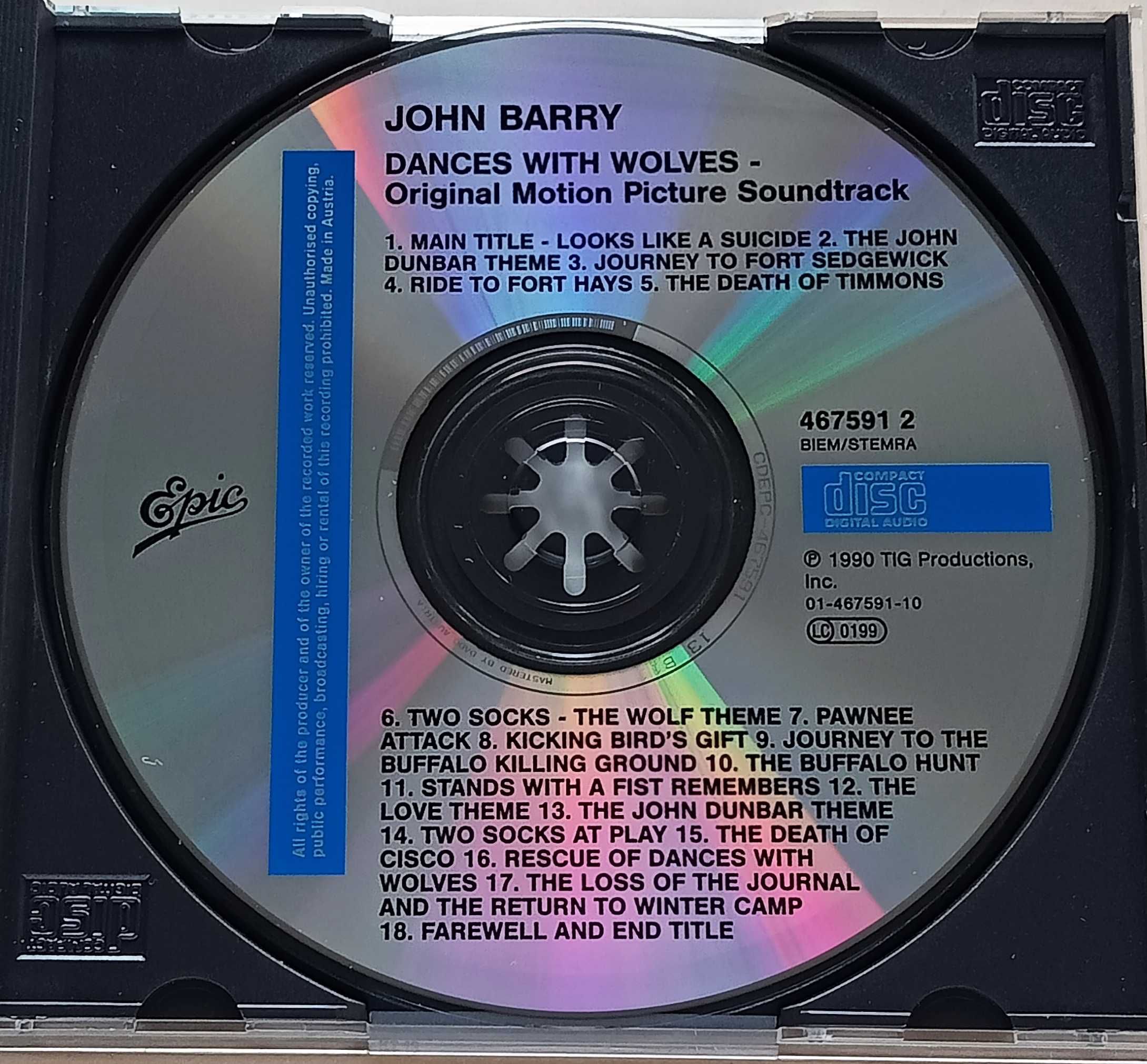 John Barry – Dances With Wolves Soundtrack CD 1990 stare wydanie !
