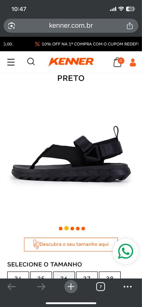 Sandália Kenner Megah Preto 44