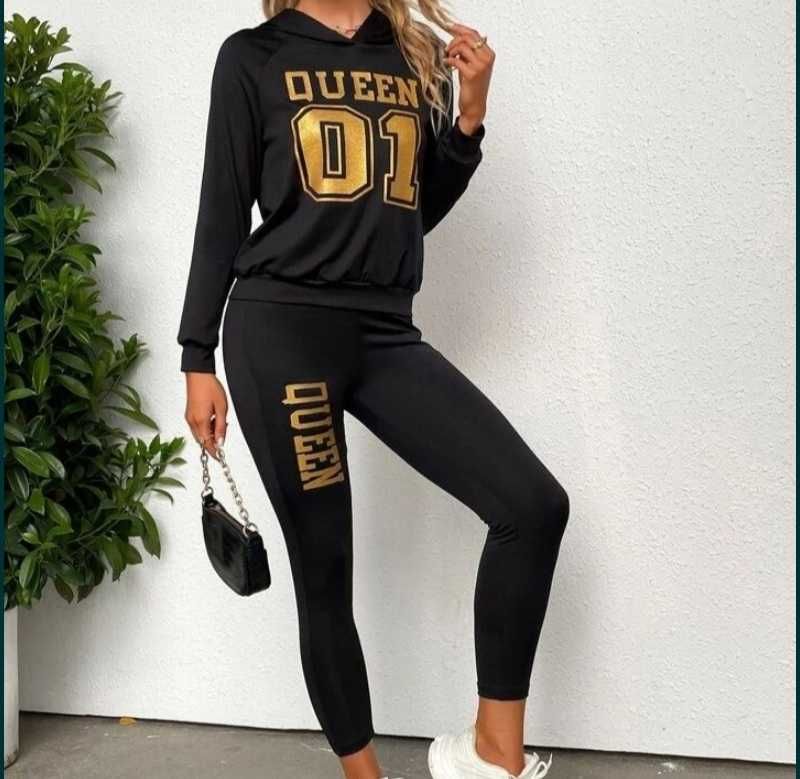 Conjunto camisola e leggings preto t. médio 38 QUEEN 01