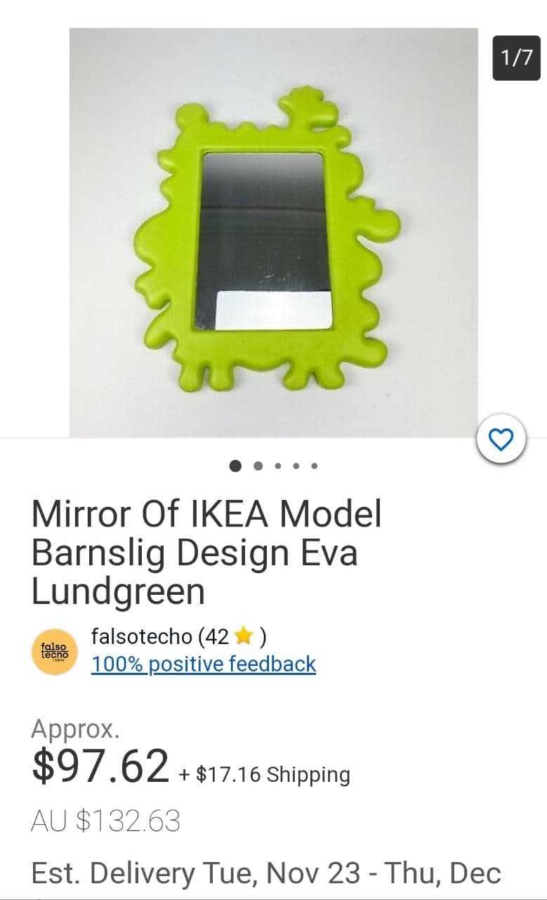 Дизайнерское винтажное зеркало Ikea.