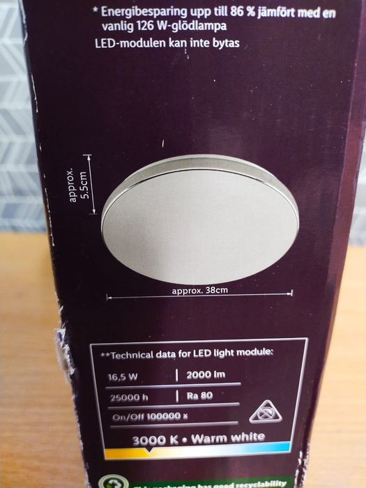 Oświetlenie  LED 38 cm ścienna / sufitowa