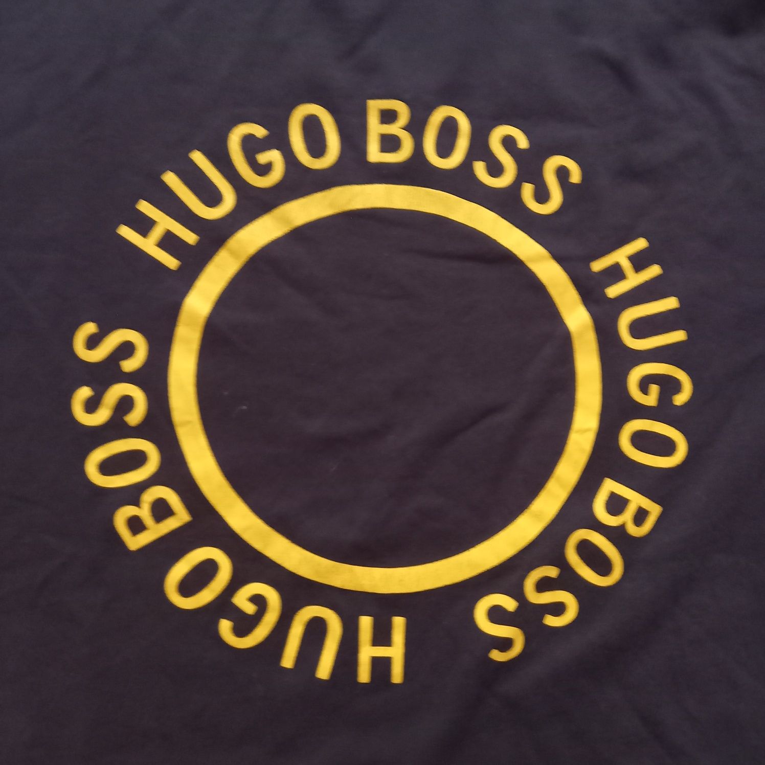 T-shirt męski Hugo Boss granatowy z nadrukiem koszulka bluzka bawełna