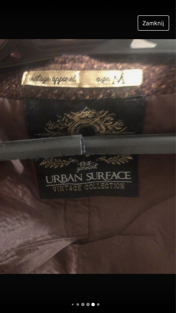Brązowa ramoneska ze złotą nitka Butik