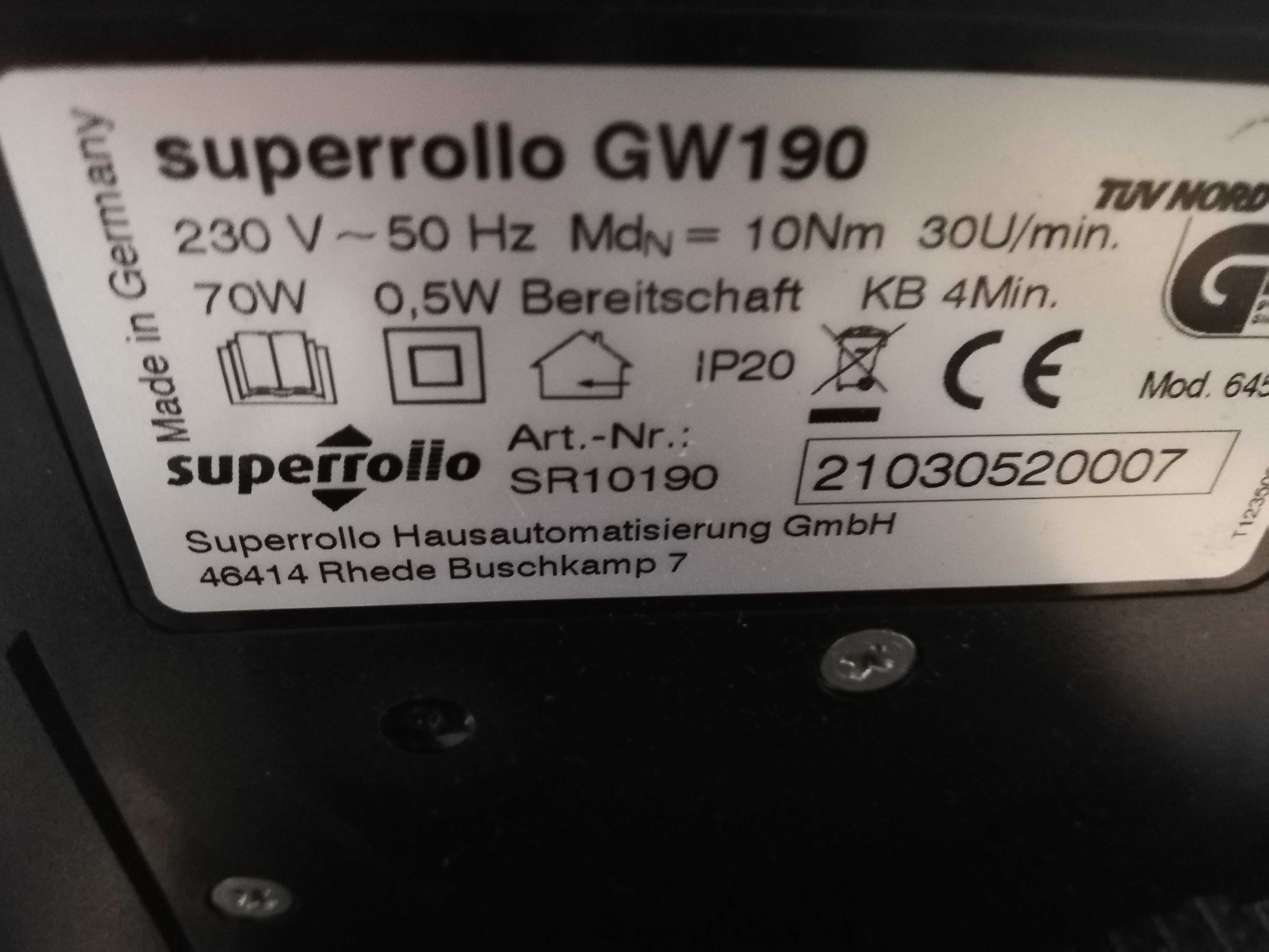 SuperRollo GW190 Napęd paskowy do rolet