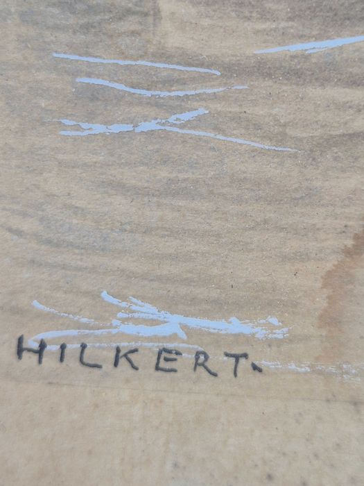 akwarela Hilkert w złotej ramie