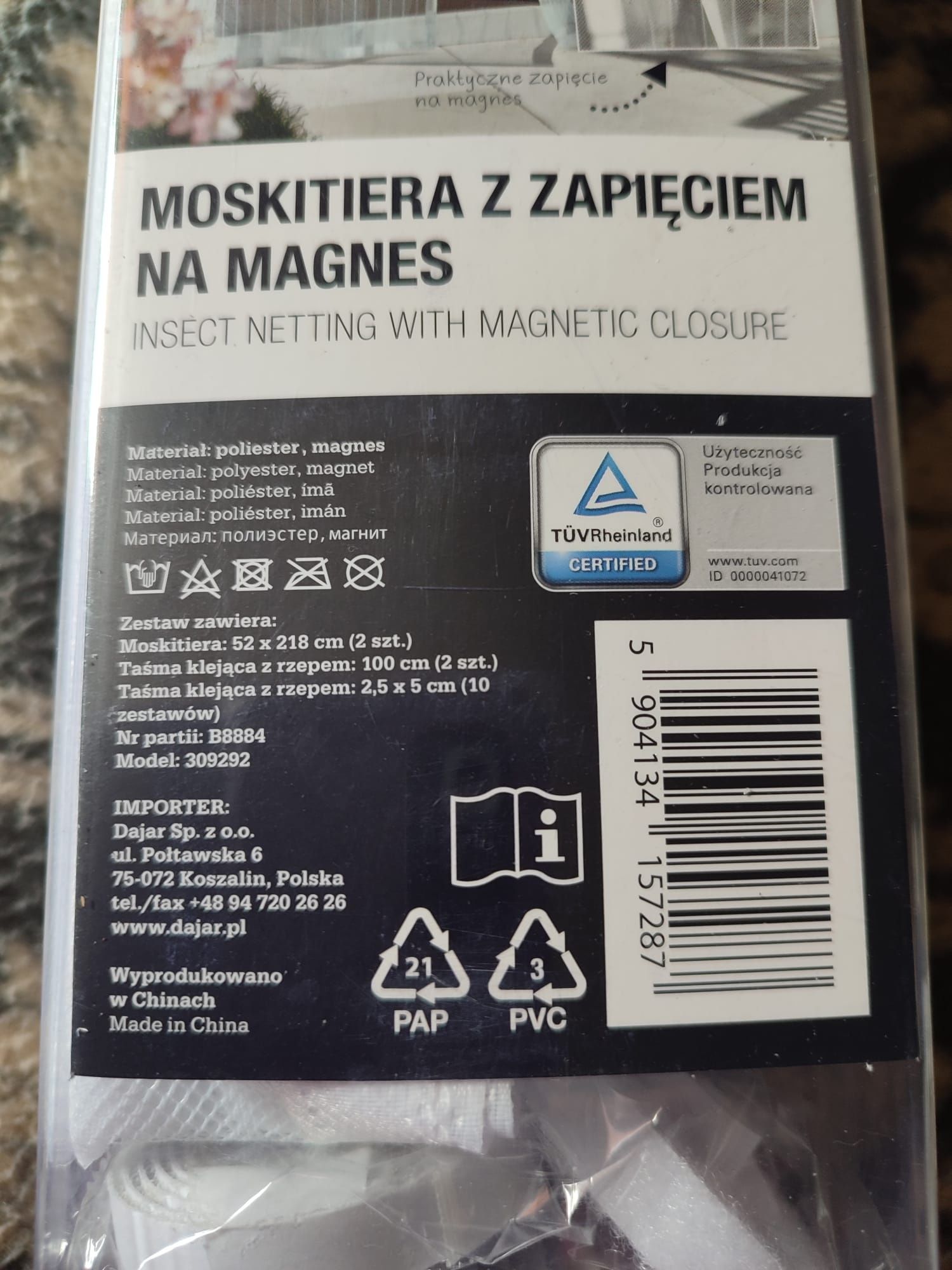 Moskitiera na magnes 100x210 cm