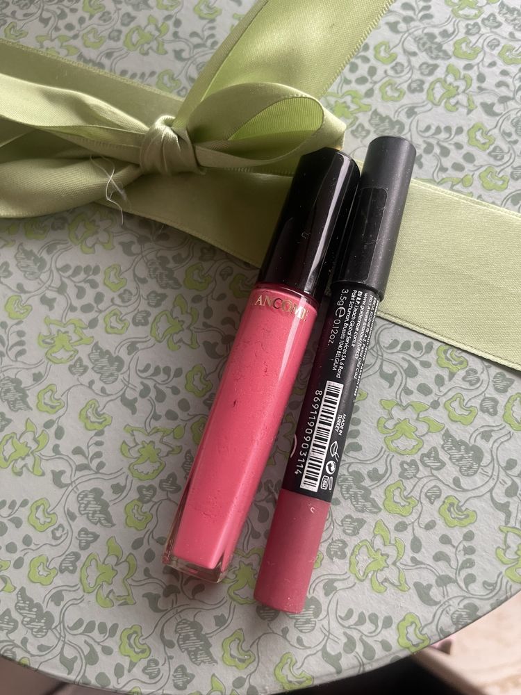 Blyszczyk Lancome i szminka w kredce Golden Rose