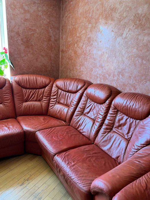 диван кутовий шкіряний з кріслом. Виробництво Німеччина. бренд Himolla