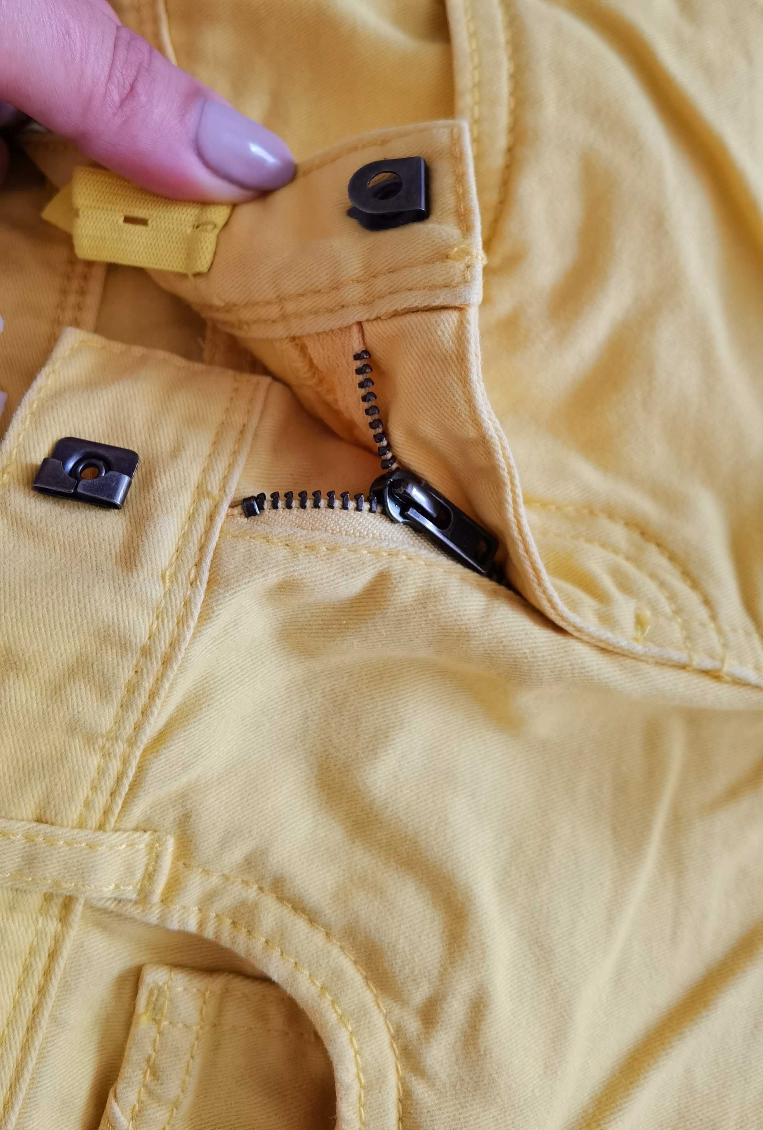 Nowe spodenki żółte jeans 98 regulowane eleganckie