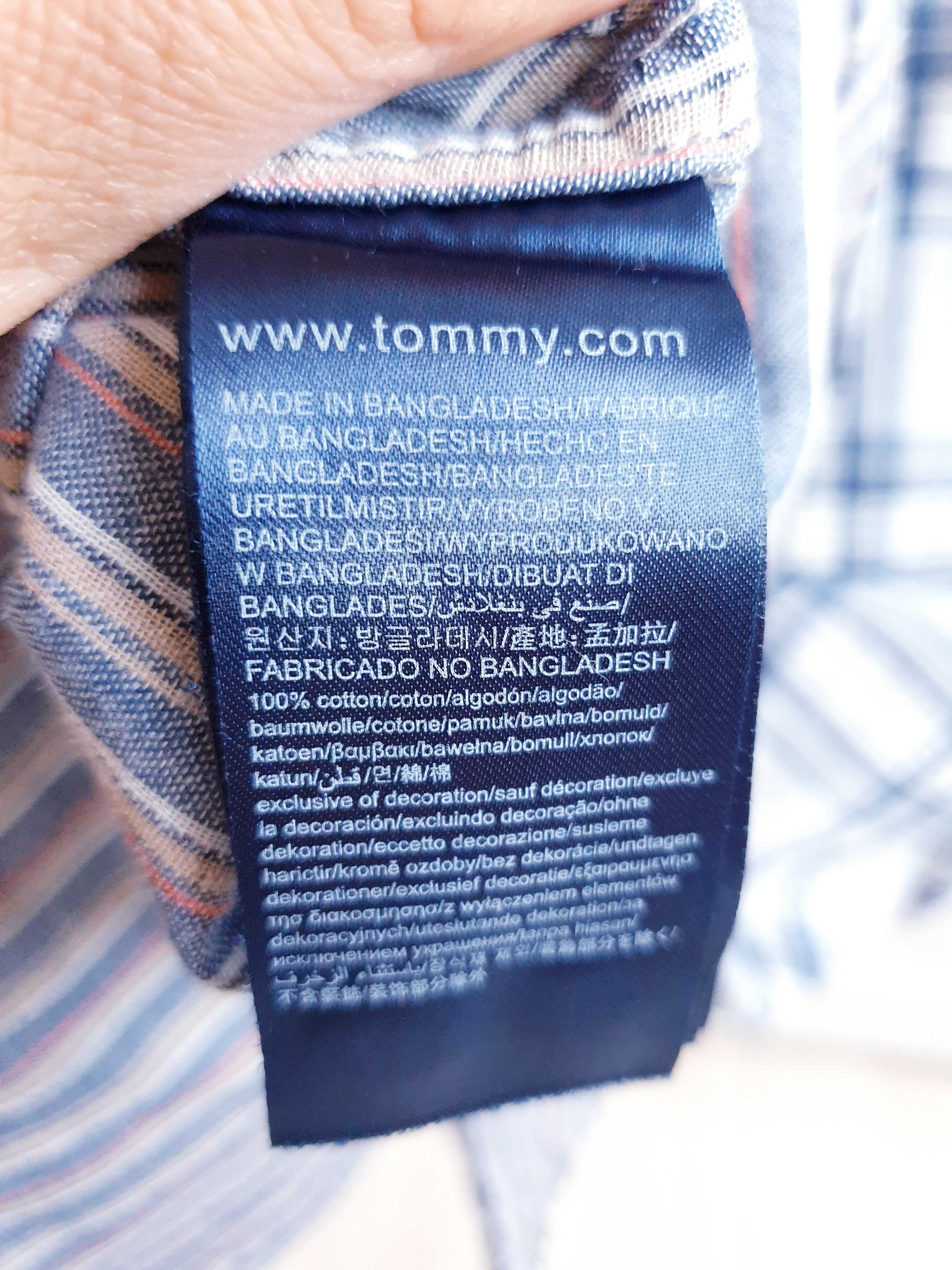 Bawełniana koszula w kratę niebieska Tommy Hilfiger M