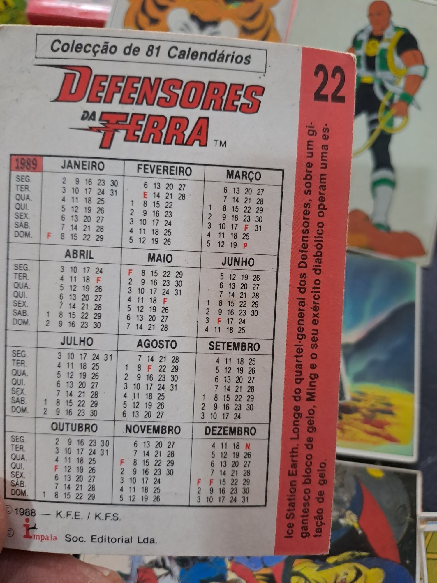 Calendarios de bolso antigos