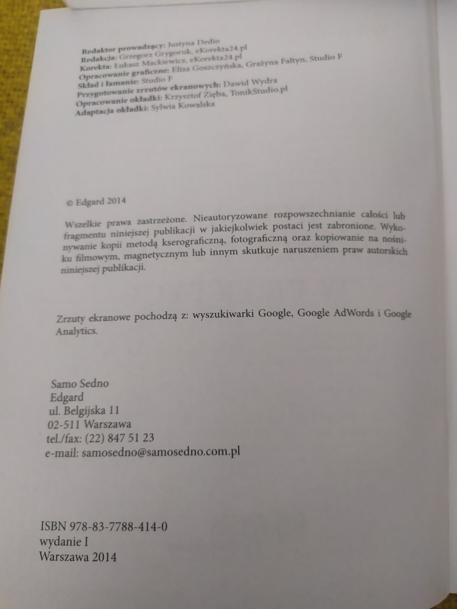 Reklama Google AdWords w praktyce Dawid Wydra. Prezent