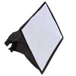 Difusor Rebatedor Softbox 20x30cm + 3 modelos Flash Canon Nikon Universal