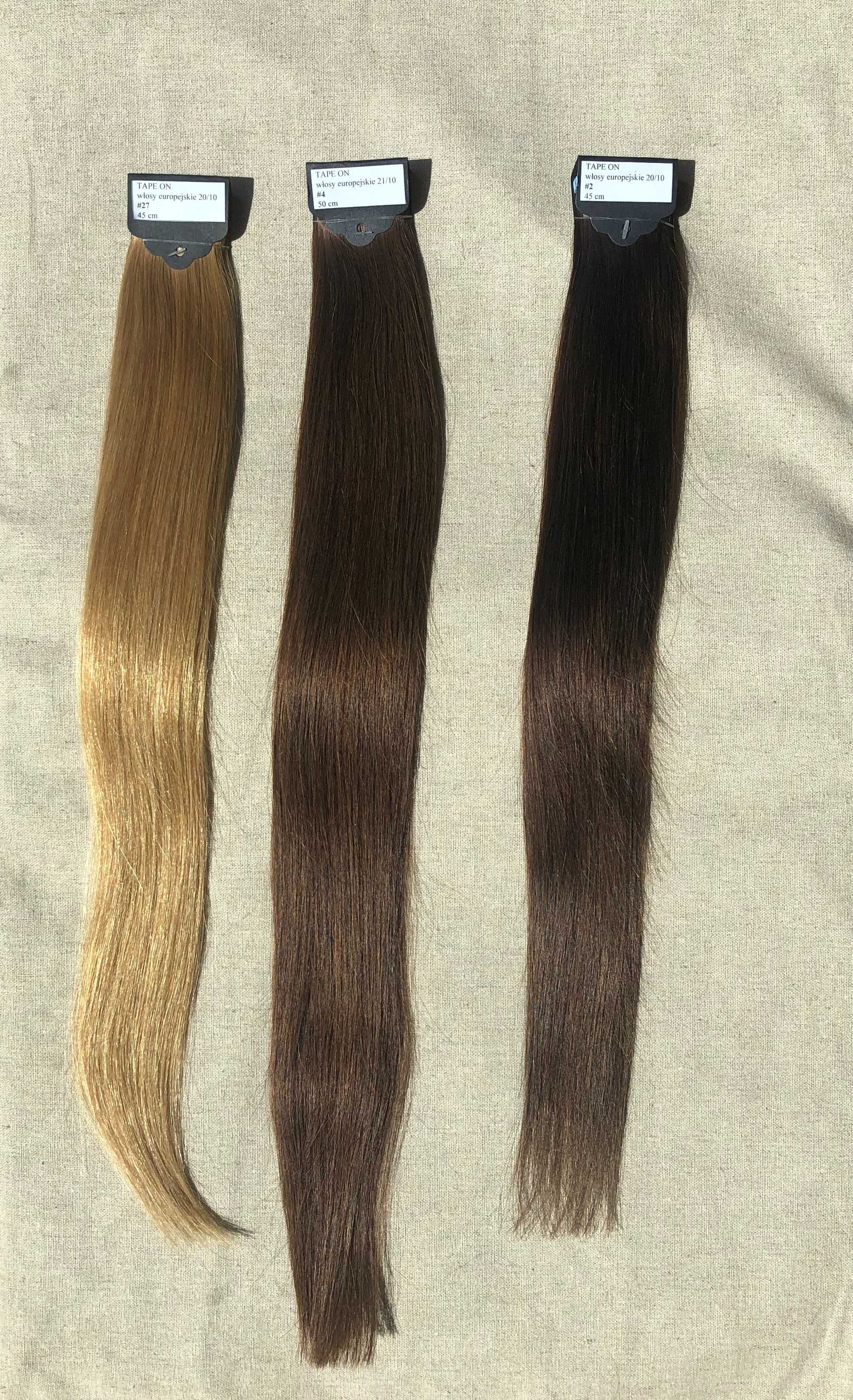 włosy naturalne europejskie kanapki TAPE ON IN/OFF 40 sztuk 45 cm