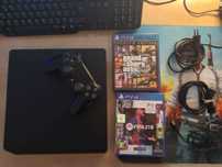 Playstation 4 Slim 1TB Como Nova Com  GTA V / FIFA e Comando Sony