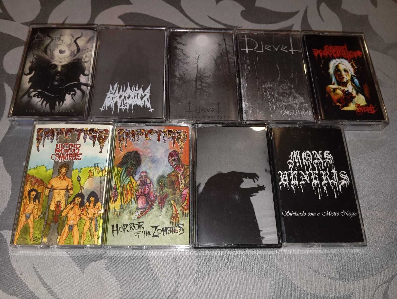 Várias k7s / tapes de Heavy, Thrash, Black e Death Metal