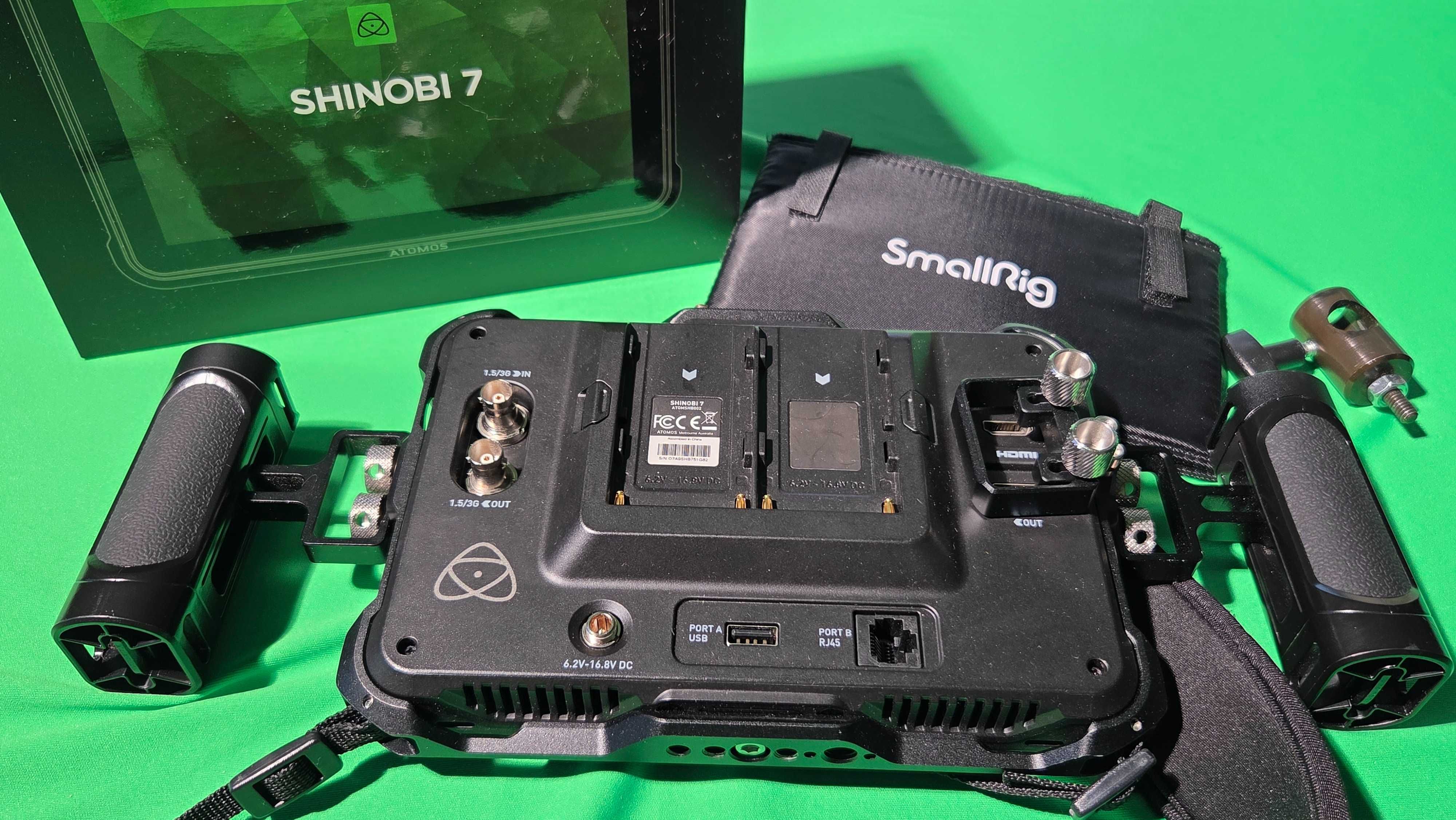 Monitor Atomos Shinobi 7 + cage SmallRig + akcesoria
