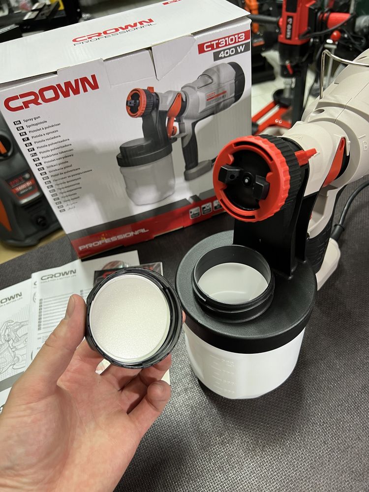 Профессиональный Краскопульт Фарбопульт электрический CROWN CT31013