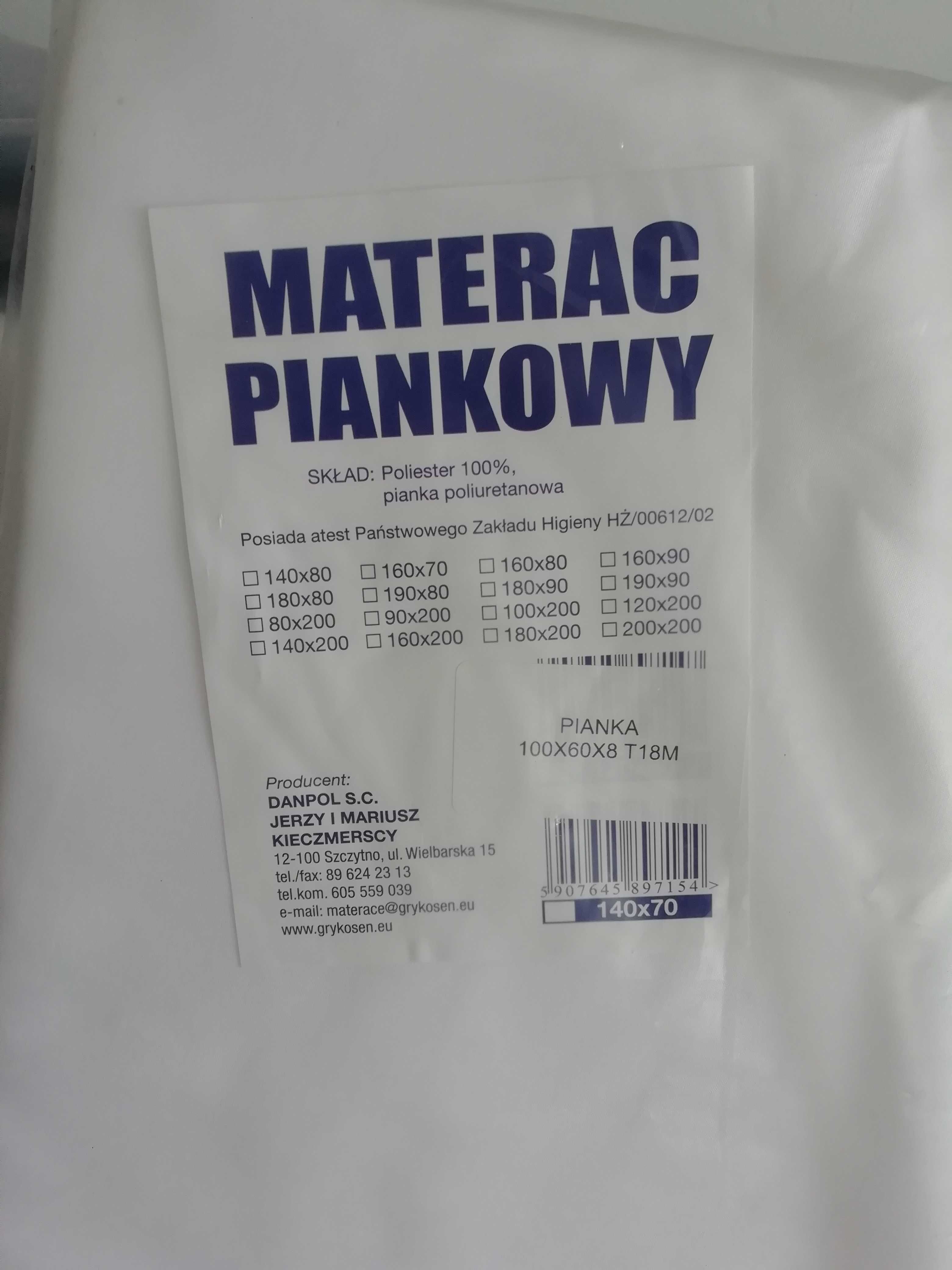 Materac piankowy 100/60/5 cm Danpol