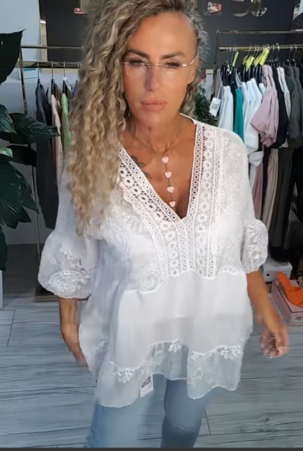 Nowa  haftowana Boho bluzka tunika koronkowa narzutka mgiełka Uni