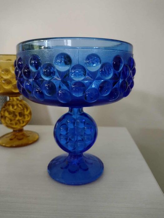 Owocarka cukiernica Lizak HSG Ząbkowice szkło barwione w masie PRL