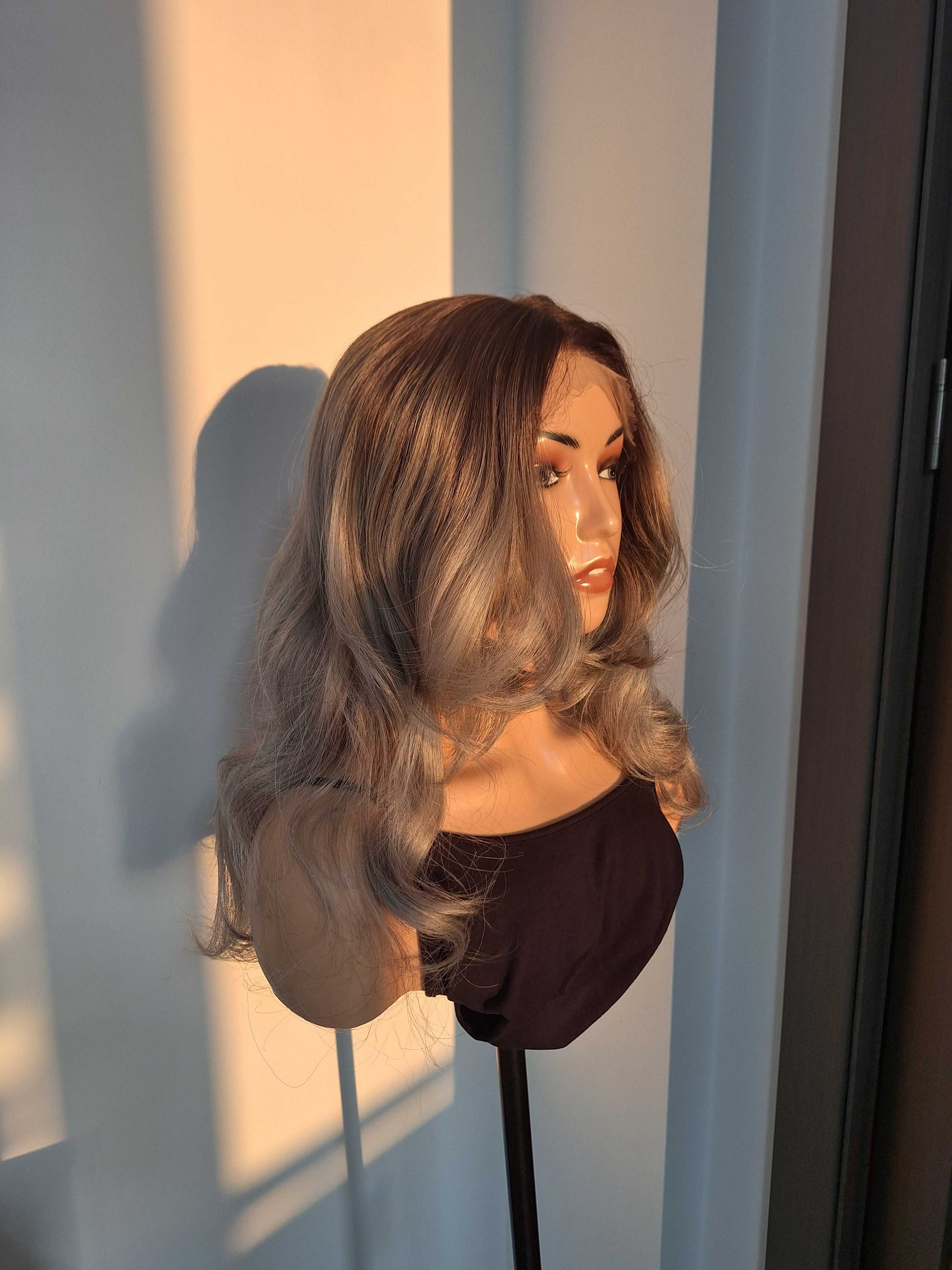Peruka lace ombre blond platynowy