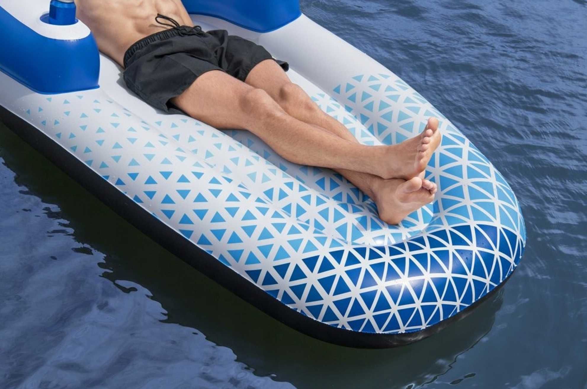 Zestaw 2w1 XXL Mocny Dmuchany materac Fotel + Gratis Materac Plaża